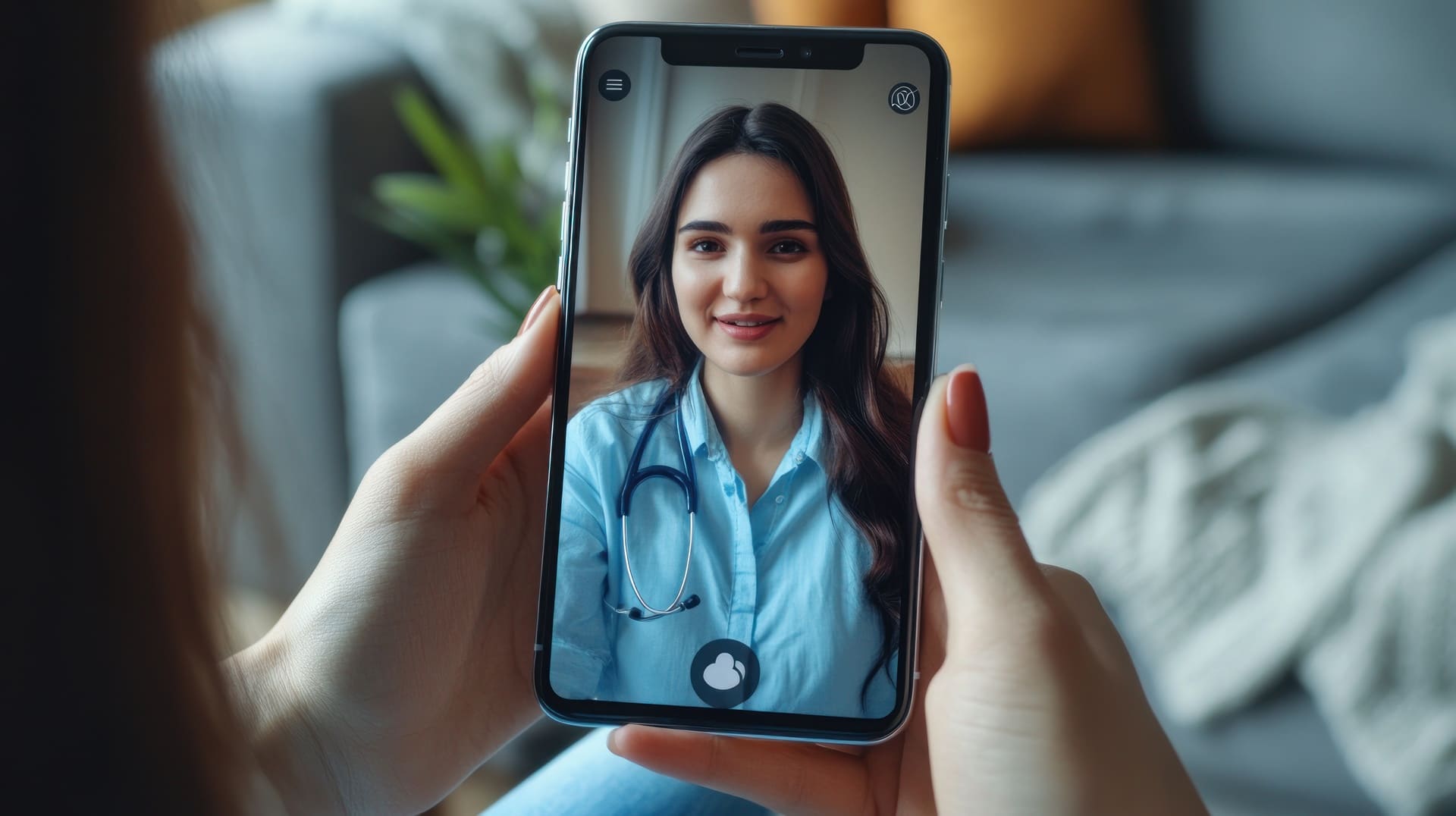 Médico atendendo em videochamada pelo app SOS Total Saúde.